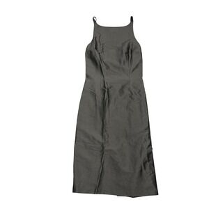 Club Monaco Grey Open Back Midi Dress Sleeveless High Neck  Sz 6